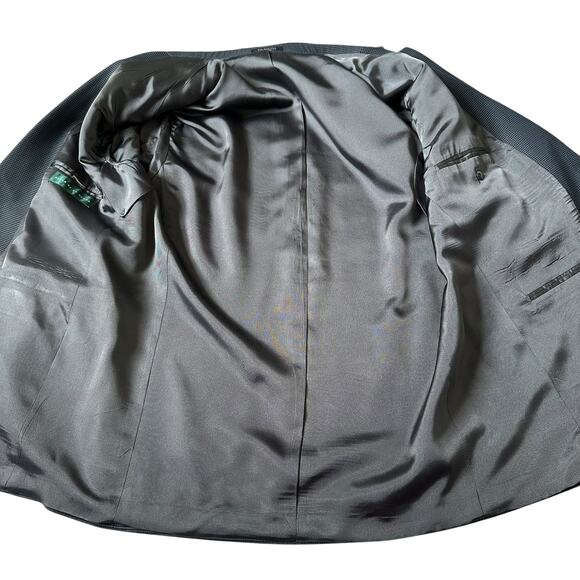 Oscar de la Renta Blue Two Buttons Wool Blend Men's Blazer Size 46R | 53-13 - Picture 4 of 9